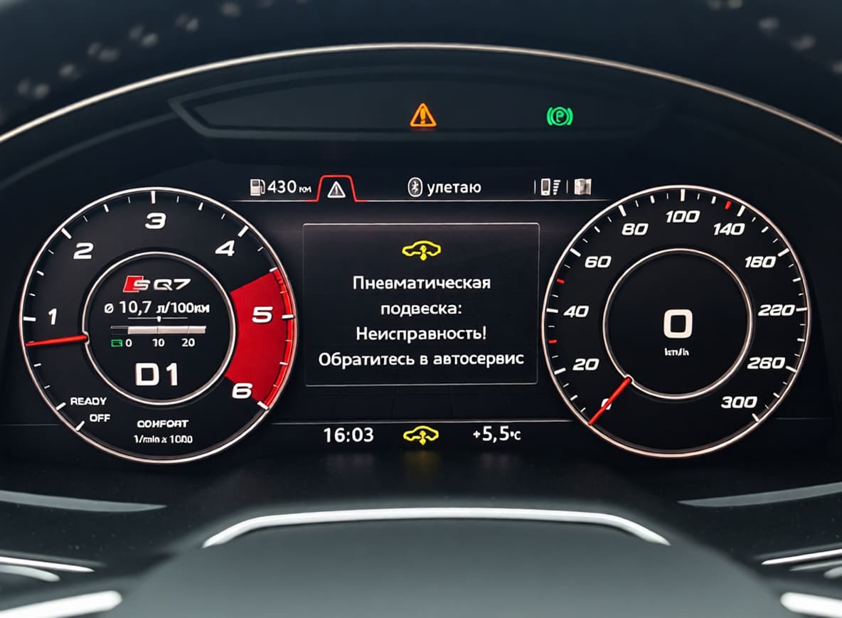 Коды ошибок подвески автомобилей Audi на приборной панели